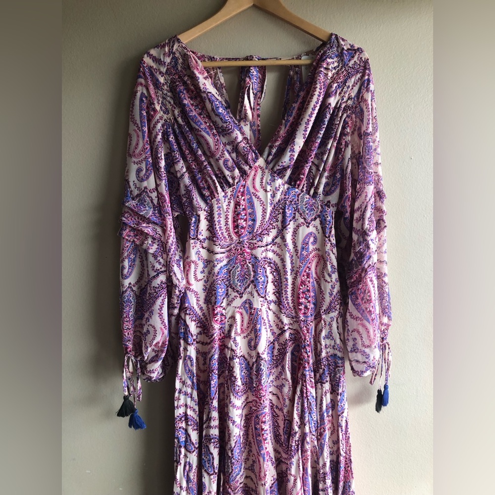NEW Free People Women Mirage boho printed maxi dress pink Size 0 - Picture 6 of 16